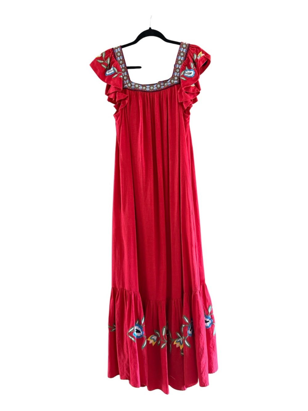 FARM rio for Anthropologie Red Embroidered Maxi Dress - Picture 2 of 6